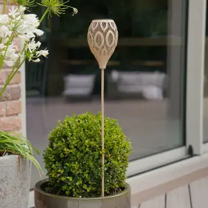 Festive Lights 75cm Sandstone Solar Metal Stake Light Garden Pathway Outdoor IP44 Lighting