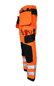 Slim Fit Stretch Hi-Vis Trouser With Removable Holster Pockets And Bottom Loading Knee Pad Pockets