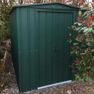 Globel 6x5ft Apex Metal Garden Shed - Green