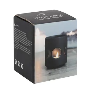 Something Different Triple Moon Cut Out Candle Holder Black (One Size)