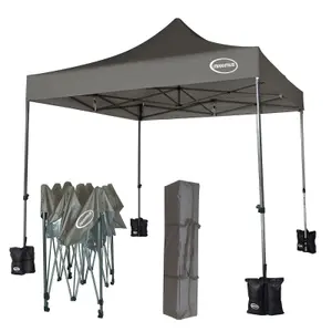 MCC Direct MAXIMUS 3x3 Heavy Duty Pop up Grey Gazebo With Sides