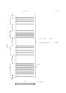 Right Radiators 1800x600 mm Straight Heated Towel Rail Radiator Bathroom Ladder Warmer Anthracite