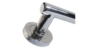 Door Handles T Bar Straight Lever on Rose Latch - Chrome 125mm