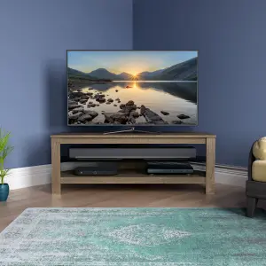 AVF Calibre Plus 1.15m TV Stand with Glass Shelf, for TVs up to 55" - Rustic Sawn Oak