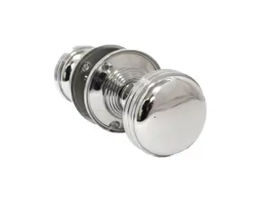 Door Knobs Reeded Heavy Duty Mortice Knob - Chrome Polished 64mm