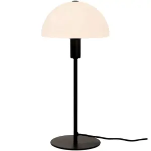 Nordlux Ellen Indoor Living Dining Bedroom Table Light In Opal/Black (Diam) 20cm