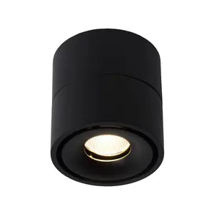 Lucide Yumiko Modern Surface Mounted Ceiling Spotlight 7,8cm - LED Dim. - 1x8W 2700K - Black