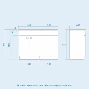 Nes Home Grey 1100 mm Bathroom Basin Vanity Unit and Back To Wall WC Toilet Suite Dene