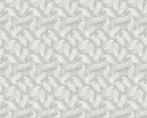 Hoopla Walls Grey Feathers Smooth Matt Wallpaper