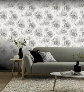 Arthouse Flower Garden Mono Wallpaper