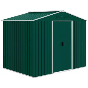 Outsunny 8 x 6ft Garden Storage Shed with Double Sliding Door Outdoor Green