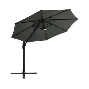 3M Round Cantilever Parasol with Solar Light and Parasol Base