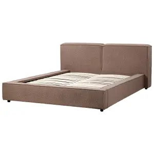 Boucle EU King Size Bed Brown LINARDS