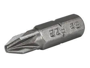 Faithfull 11002 Pozi S2 Grade Steel Screwdriver Bits PZ2 x 25mm (Pack 3) FAISBPZ225