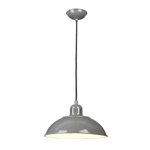 Elstead Franklin 1 Light Dome Ceiling Pendant Grey, E27