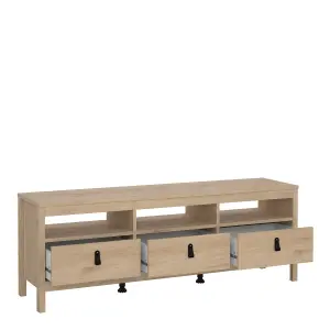 Barcelona TV-Unit 3 Drawers in Jackson Hickory Oak