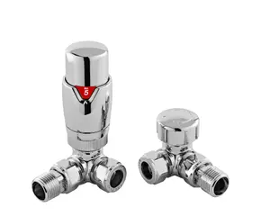 Luxury Corner Thermostatic Radiator Valves, Sold in Pairs - Chrome