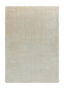 Beige Plain Luxurious Modern Shaggy Easy to clean Rug for Bed Room Living Room and Dining Room-80cm X 150cm