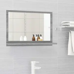 Dorlene Framed Wall Mounted Bathroom Mirror Grey Sonoma / 60 cm