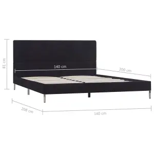 Berkfield Bed Frame Black Fabric 135x190 cm 4FT6 Double