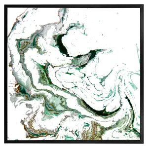 Green & gold marble (Picutre Frame) / 16x16" / Oak