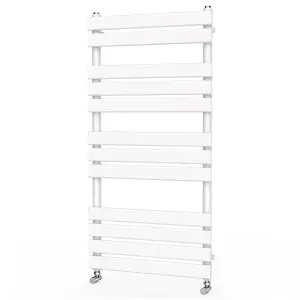 Rinse Flat Panel White Towel Radiator Bathroom Heated Towel Rail 1200x600mm