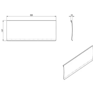 Curved Letterbox Cover Interior Letter Tidy Flap 355 x 127mm Satin Chrome