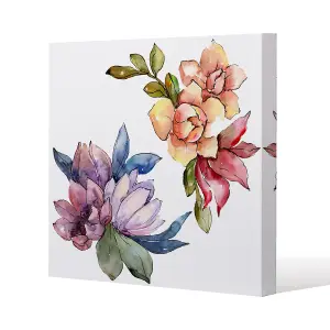 Rainbow Flowers (Canvas Print) / 90 x 90 x 4cm