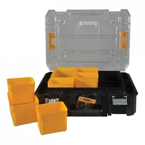 Dewalt DWST1-70703 TStak II + DWST1-71194 TStak Clear Lid Stackable Tool Boxes