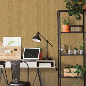 Galerie Into The Wild Gold Bamboo Stripe Wallpaper Roll