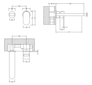 Round Wall Mount 2 Tap Hole Basin Mixer Tap - Chrome