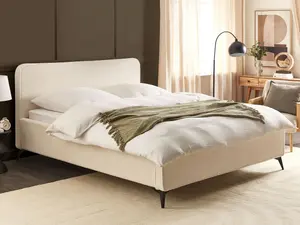 Boucle EU Super King Size Bed Cream VALOGNES