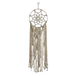 Lighting Collection Virginia Ivory LED Macrame Dream Wall Hanging