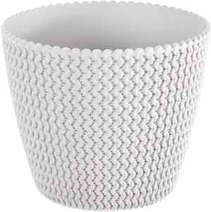 Plant Pots Indoor Outdoor Plastic Flowerpot Small Medium Large Splofy  White 35cm