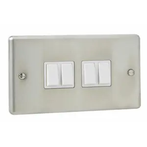 Stainless Steel 10A 4 Gang Toggle Light Switch (Set of 20)