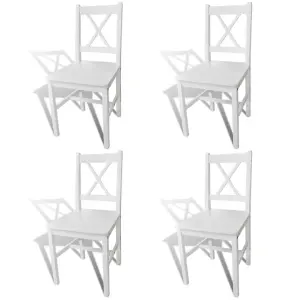 Berkfield Dining Chairs 4 pcs White Pinewood