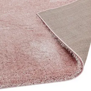 Pink Plain Luxurious Modern Shaggy Easy to clean Rug for Bed Room Living Room and Dining Room-200cm X 290cm