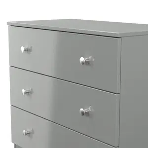 Yarmouth Ready assembled Grey 3 Drawer Chest (H)685mm (W)740mm (D)390mm