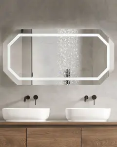 LED Bathroom Mirror LOCMARIAQUER Silver