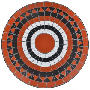 Berkfield Bistro Table Terracotta and White 60 cm Mosaic