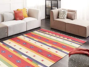 Cotton Kilim Rug 200 x 300 cm Multicolour ALAPARS