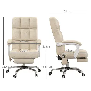 Vinsetto Massage Office Chair w/ Heat, Ergonomic Desk Chair w/ Footrest, Beige