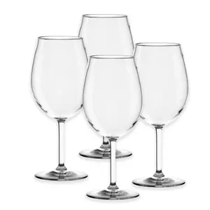 Acrylic Large Wine Glass - Plastic Picnic Camper Glasses - Set of 4