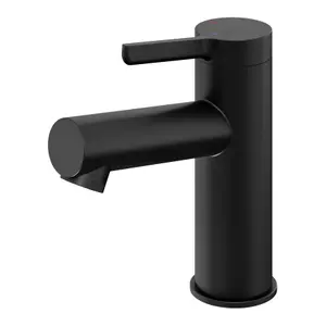 GoodHome Maza Medium Matt Black Round Basin Mixer Tap