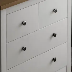 Vida Designs Arlington White 3+2 Drawer Chest (H)950mm (W)790mm (D)395mm