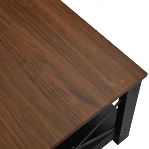 O'Kean 4 Legs Coffee Table with Storage Black / Walnut 