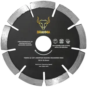 Brahma 115mm Mortar Raking Diamond Disc - 115 x 22.2mm Mortar Disc