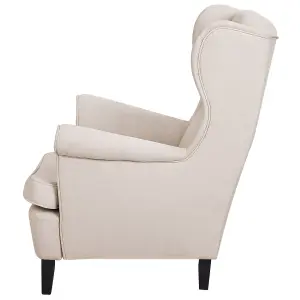 Wingback Chair ABSON Fabric Light Beige