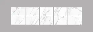 Top Ceramics White Marble Effect Tiles Ceramic Satin Wall (L)40cm x (W)25cm Each box 1.6sqm