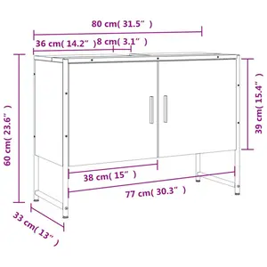 17 Stories Bathroom Sink Cabinet Sonoma Oak 80X33x60 Cm Engineered Wood Brown Oak